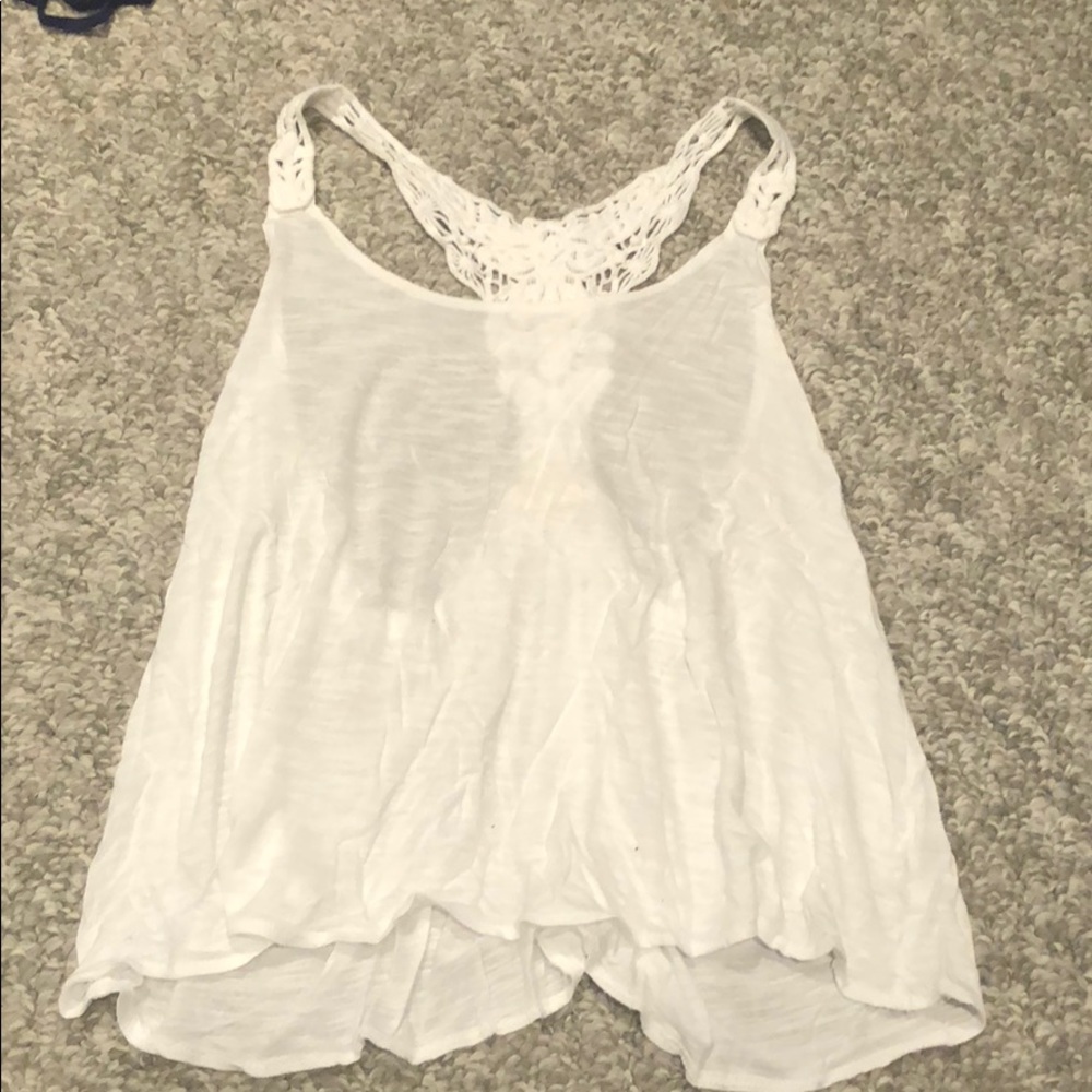 Detailed back white tank top